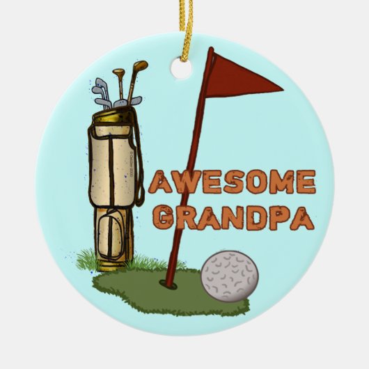 Phantastischer Opa Golf Keramikornament (Vorne)