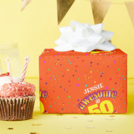 PHANTASTISCHER Orange 50. GEBURTSTAG Geschenkpapier