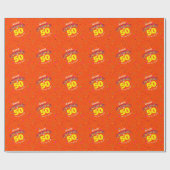 PHANTASTISCHER Orange 50. GEBURTSTAG Geschenkpapier (Flach)
