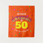 PHANTASTISCHER Orange 50. GEBURTSTAG Wandteppich (Vorderseite)