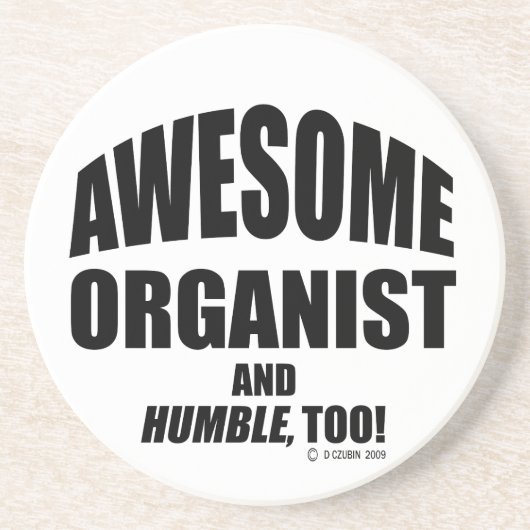 Phantastischer Organist Sandstein Untersetzer (Vorne)