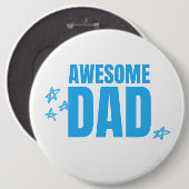Phantastischer Papa-Blauer Text Button (Vorne & Hinten)