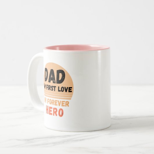 Phantastischer Papa mit rosa Sonnenbrille, Vaterta Zweifarbige Tasse (Vorderseite Links)