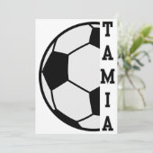 Phantastischer Personalisierter Name Fußball Ball Einladung (Stehend Vorderseite)
