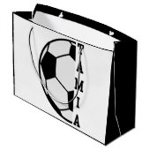 Phantastischer Personalisierter Name Fußball Ball  Große Geschenktüte (Rückseite Schrägansicht)