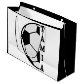 Phantastischer Personalisierter Name Fußball Ball Große Geschenktüte (Vorderseite Schrägansicht)