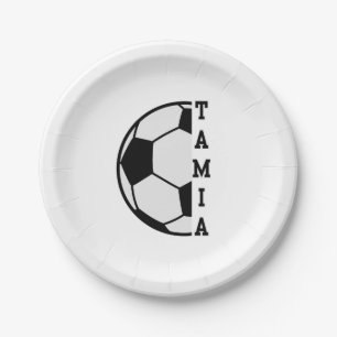 Phantastischer Personalisierter Name Fußball Ball  Pappteller