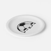 Phantastischer Personalisierter Name Fußball Ball Pappteller (Schrägansicht)