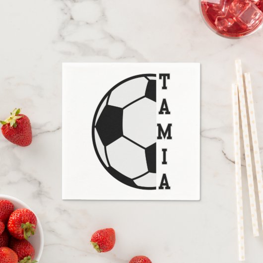 Phantastischer Personalisierter Name Fußball Ball Serviette (Beispiel)