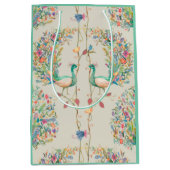 Phantastischer Pfau große Geschenktasche Mittlere Geschenktüte (Vorderseite)