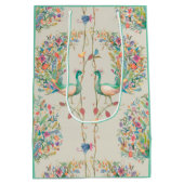 Phantastischer Pfau große Geschenktasche Mittlere Geschenktüte (Rückseite)