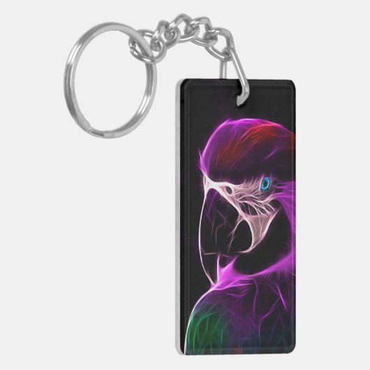 Phantastischer Pflaumensittich Schlüsselanhänger (Vorderseite links)