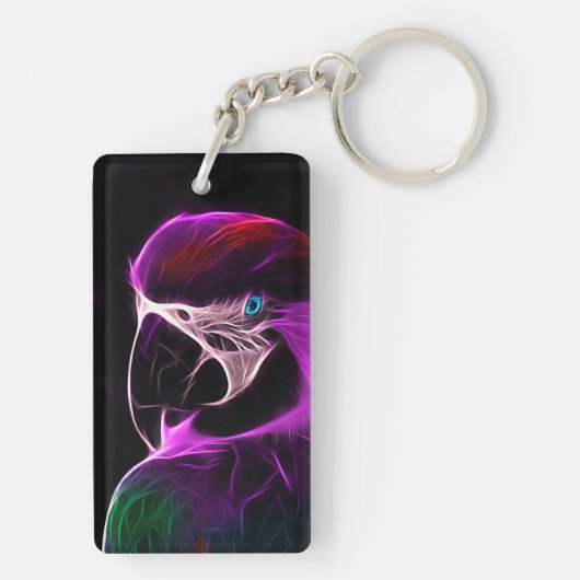 Phantastischer Pflaumensittich Schlüsselanhänger (Rückseite)