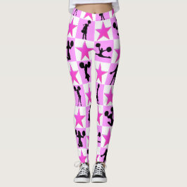 PHANTASTISCHER PINK STAR CHEERLEADING LEGGINGS