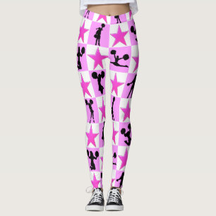 PHANTASTISCHER PINK STAR CHEERLEADING LEGGINGS
