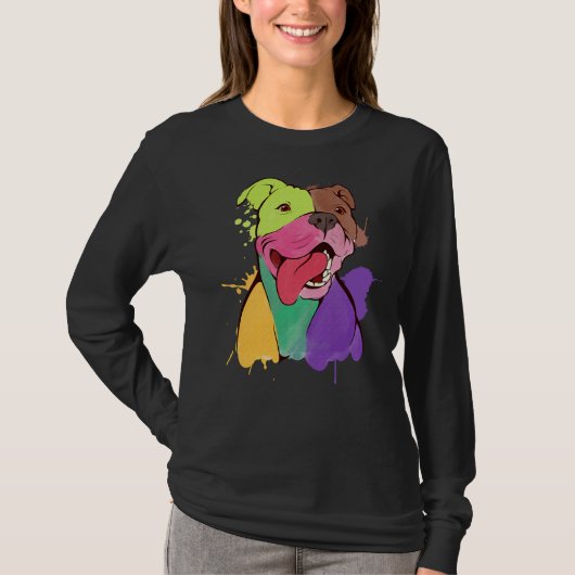 Phantastischer Pitbull Pit Bull Terrier Print T-Shirt (Vorderseite)