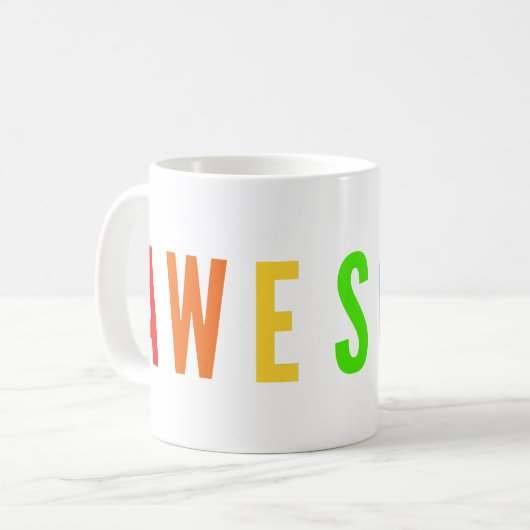 PHANTASTISCHER POSTIVER FALSCHER RAINBOW-FARBTEXT KAFFEETASSE (Vorderseite Links)