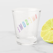 PHANTASTISCHER POSTIVER FALSCHER RAINBOW-FARBTEXT SCHNAPSGLAS (Rückseite)