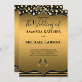 Phantastischer prächtiger, wunderschöner Gold- und Einladung (Vorne/Hinten)