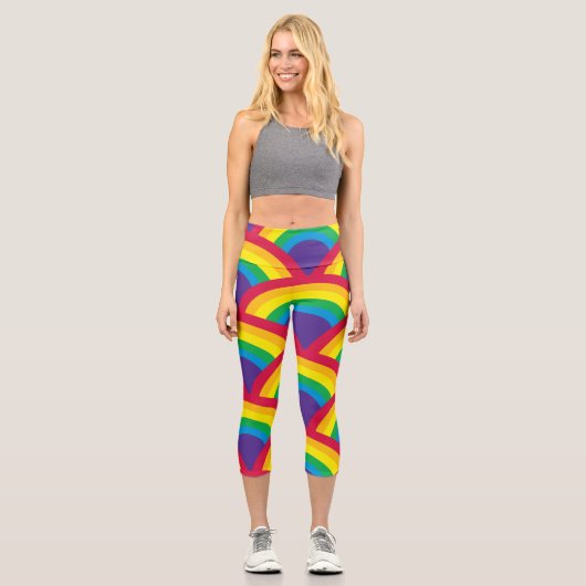 Phantastischer Regenbogen Capri Leggings (Vorderseite)