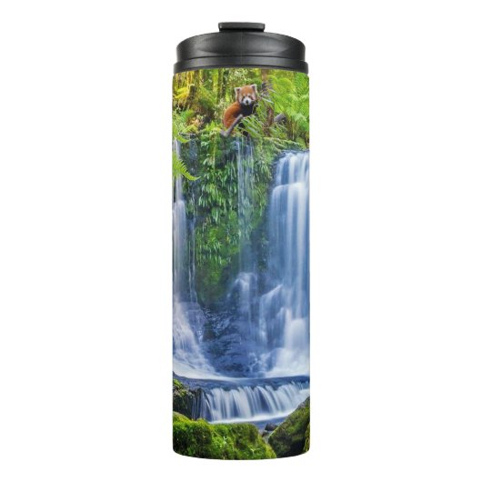 Phantastischer Regenwald und Tiere Thermosbecher (Vorderseite)