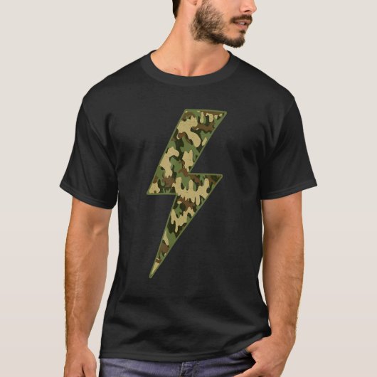 Phantastischer Retro-Camouflage BDU Blitzschlag T-Shirt (Vorderseite)