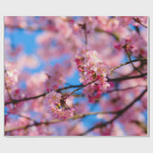 Phantastischer rosa Sakura und blauer Himmel Geschenkpapier (Flach)