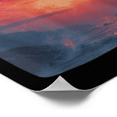 Phantastischer roter Sonnenuntergang mit Bridge un Poster (Ecke)