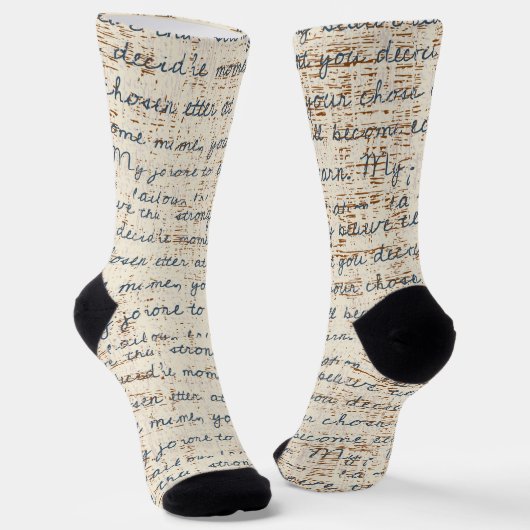 Phantastischer rustikaler Holzschreibtext Nahtlos Socken (Gewinkelt)