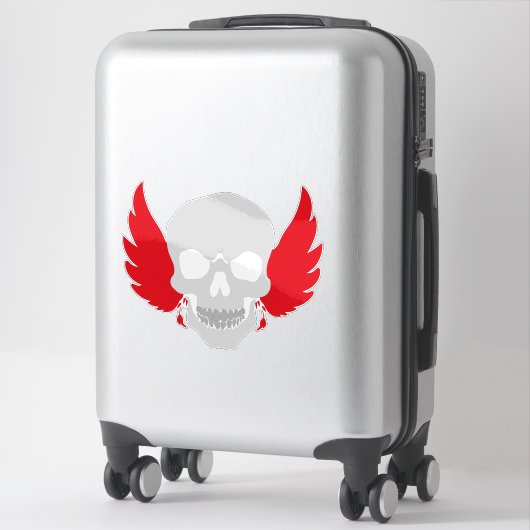 phantastischer Schädel mit Flügel Aufkleber (Koffer)