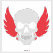 phantastischer Schädel mit Flügel Aufkleber (Blatt)