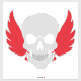 phantastischer Schädel mit Flügel Aufkleber