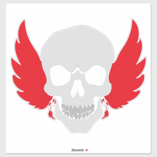 phantastischer Schädel mit Flügel Aufkleber (Blatt)