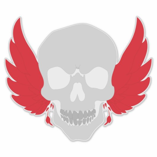 phantastischer Schädel mit Flügel Aufkleber (Vorderseite)