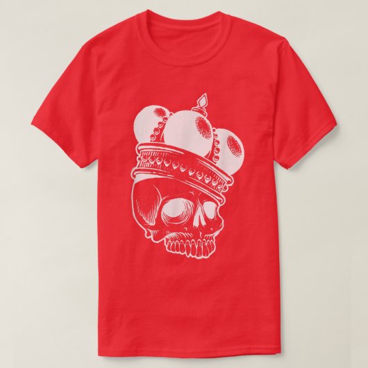 Phantastischer Schädel mit Kronenkelettknochen und T-Shirt (Design vorne)