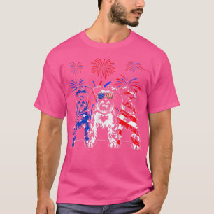 Phantastischer Schnauzer Hund - Amerikanische Flag T-Shirt