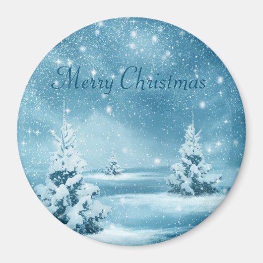 Phantastischer Schneetag, Weihnachtsbaum Magnet (Vorne)