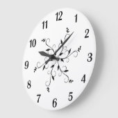 Phantastischer Schwarzer Akzent und Zahlen auf wei Große Wanduhr (Winkel)