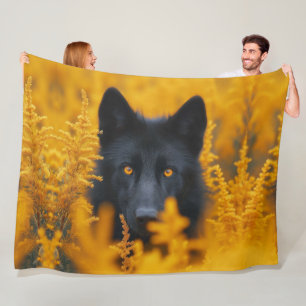 Phantastischer Schwarzer Hund mit Atemberaubenden Fleecedecke