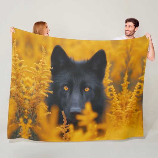 Phantastischer Schwarzer Hund mit Atemberaubenden Fleecedecke (Beispiel)