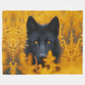 Phantastischer Schwarzer Hund mit Atemberaubenden Fleecedecke (Vorderseite (Horizontal))
