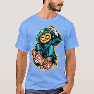 Phantastischer Sensenmann für das Skateboarding T-Shirt