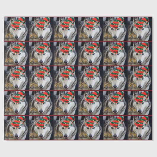 Phantastischer sibirischer Husky Weihnachtsgebäck Geschenkpapier (Flach)
