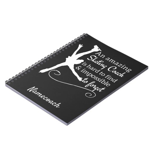 Phantastischer Skaten-Coach in Schwarzweiß Notizblock (Linke Seite)