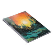 Phantastischer Sonnenaufgang über der Bergwelt Notizblock (Rechte Seite)