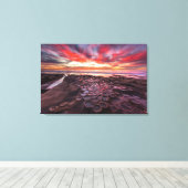 Phantastischer Sonnenuntergang an den Gezeitenpool Leinwanddruck (Insitu (Holzboden))