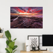 Phantastischer Sonnenuntergang an den Gezeitenpool Poster (Heimbüro)