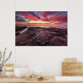 Phantastischer Sonnenuntergang an den Gezeitenpool Poster (Küche)