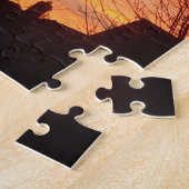 phantastischer Sonnenuntergang Himmel Silhouetten Puzzle (Seite)