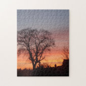 phantastischer Sonnenuntergang Himmel Silhouetten Puzzle (Vertikal)